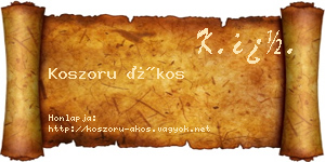 Koszoru Ákos névjegykártya